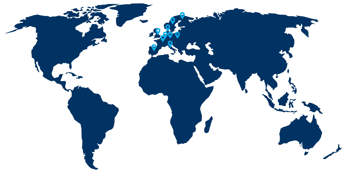 World map highlighting relevant markets and data coverage